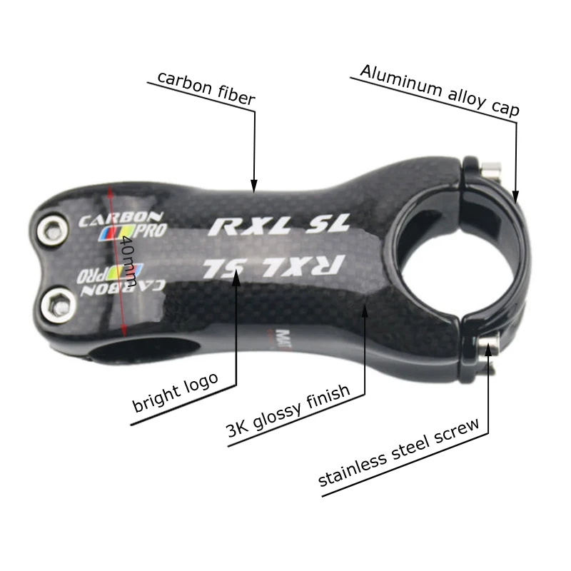 RXL SL Carbon stem 31.8mm 6/17 Degree Road/MTB 3K Gloss Carbon fiber Stems Bike Parts 70/80/90/100/110/120/130 Bicycle Stem