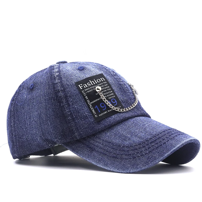 

New Women's Baseball Cap pin Patch Denim Snapback Hats Jeans Woman Female Cap Cowboy Summer Sun Ha