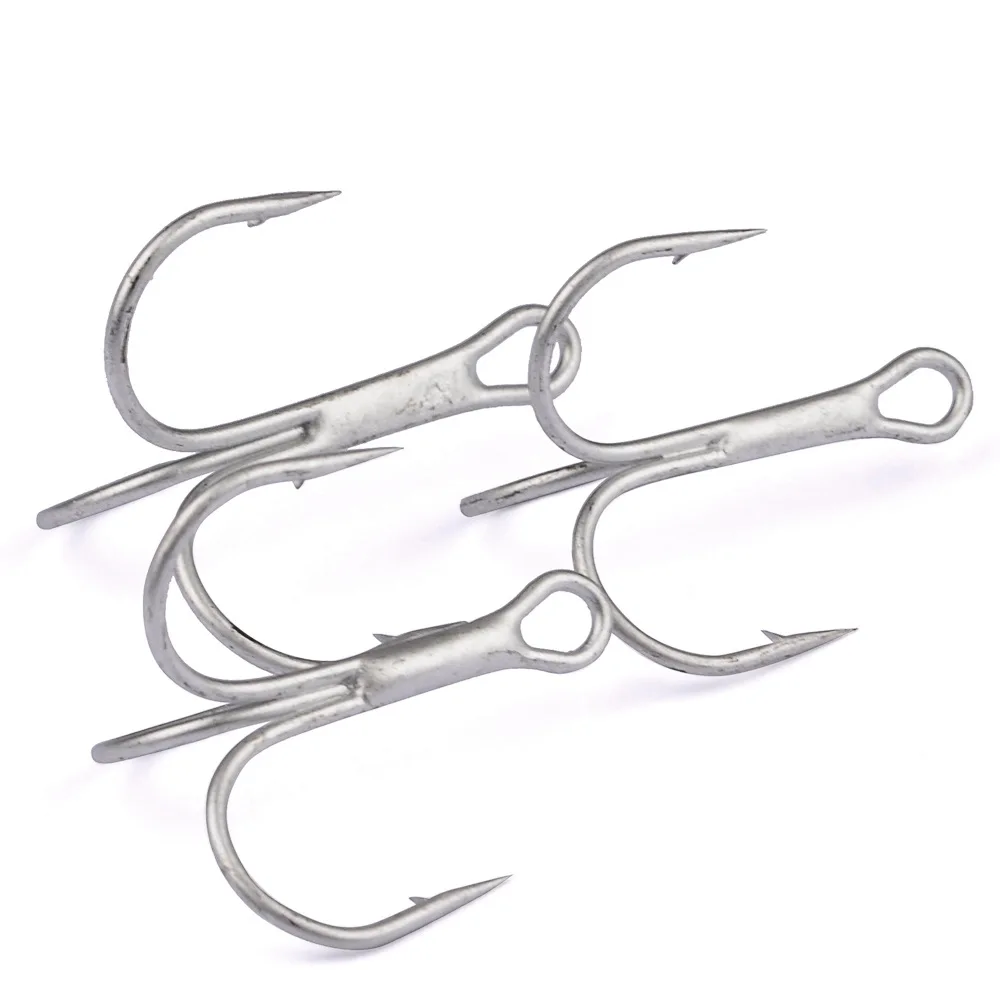 Lawaia 10pcs/box Fish Hook Treble Hooks Boxed Hooks Fishing #1/0 #2/0 #3/0High Carbon Steel Carp Fishing Gear Barbed Treble Hook