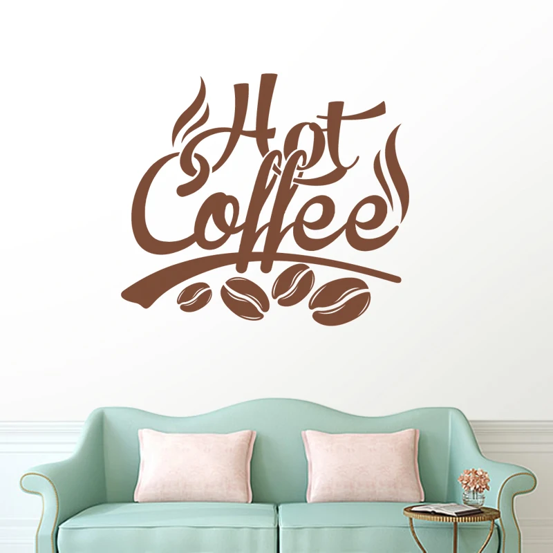 

Hot Coffee Shop Sticker Milk tea Decal Cafe Cup Poster Vinyl Art Wall Decor Mural Decoration Break Bread Coffee Glass Decals