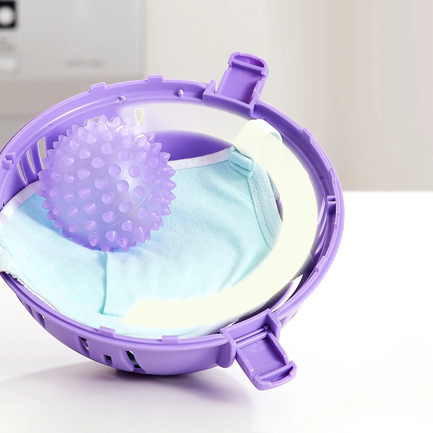 Behogar Laundry Ball Anti-Winding Underwear Bra Washing Ball Saver Washer Sphere Cage with Silicon Washing Ball Random Colors