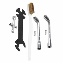 4pcs/lot 3D Printer Cleaning Tool 5 In 1 Wrench+Mini Cross Socket + Nozzle Brush +6mm/7mm L Spanner For Ender 3 E3D / MK8 / MK10