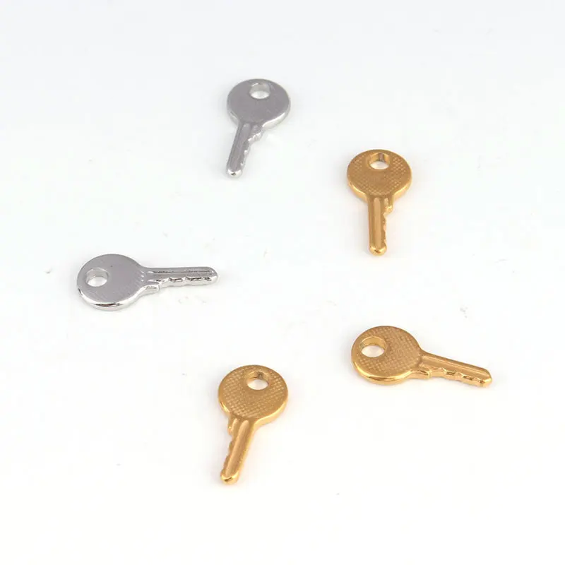 5pcs/lot 15x7mm Stainless Steel Small Key Charms Pendants For Jewelry Making Findings Handmade Jewelry Accessaries