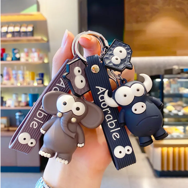 Imagem -02 - Cute Epoxy Playful Monkey Keychain para Homens e Mulheres Elephant Trinket Casal Pingente Bolsa Car Chaveiro Acessório de Jóias Lanyard Brinquedo Presente