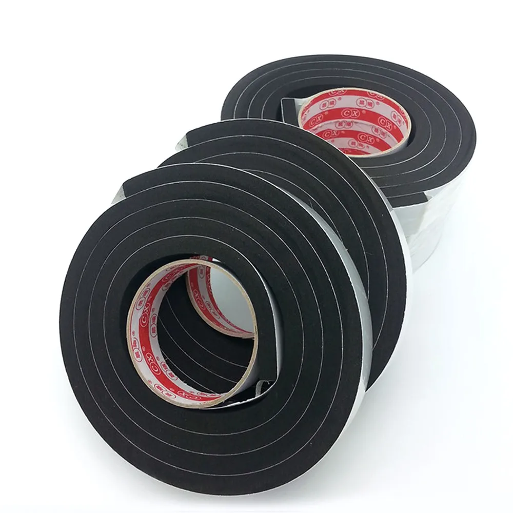 2M Rubber Self Adhesive Sponge Seal Strip Width 10-50mm Thick 5-10mm EVA Black Foam Anti-collision Seal Gasket