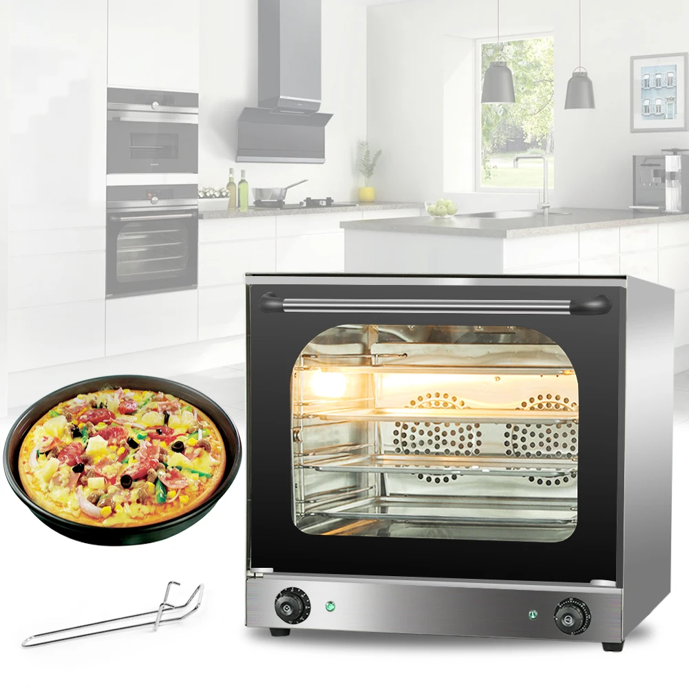 

220V Commercial 60L 4 Trays Electric Baking Convection Oven Stainless Steel Multi-function Bread Baking Cake Pizza Oven