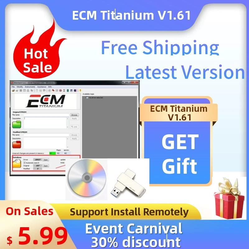 2024 Hot Selling ECM Titanium V1.61 Programmer Database  for for KT/ A G and K- ESS V2 With 18259+ DRIVER with 26100 Driver ECU