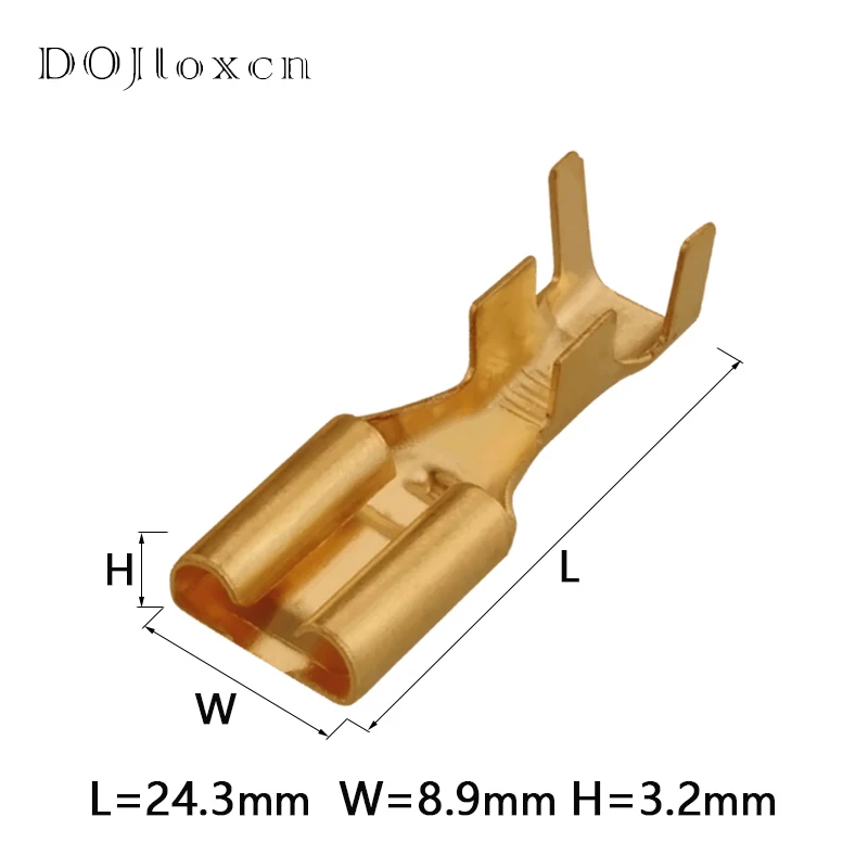 Brass Gilded 7.8mm Crimp Terminal Cold Press Plug In Cold Crimping Connector DJ625-7.8X0.8C DJ623-E7.8X0.8 For Car