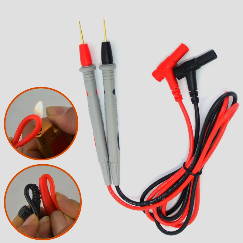 1000V 20A 1 paio di sonde per Multimetro digitale Soft-silicone-wire aghi-tip cavi di prova ordinari con Clip a coccodrillo per Multimetro.