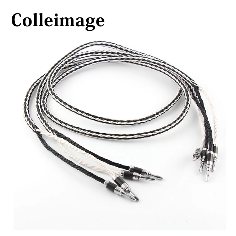 

Pair HI-End OCC Silver Plated Kimber 7N Speaker Cable banana Plugs Hifi Audio loudspeaker Cable with Kimber Banana plugs