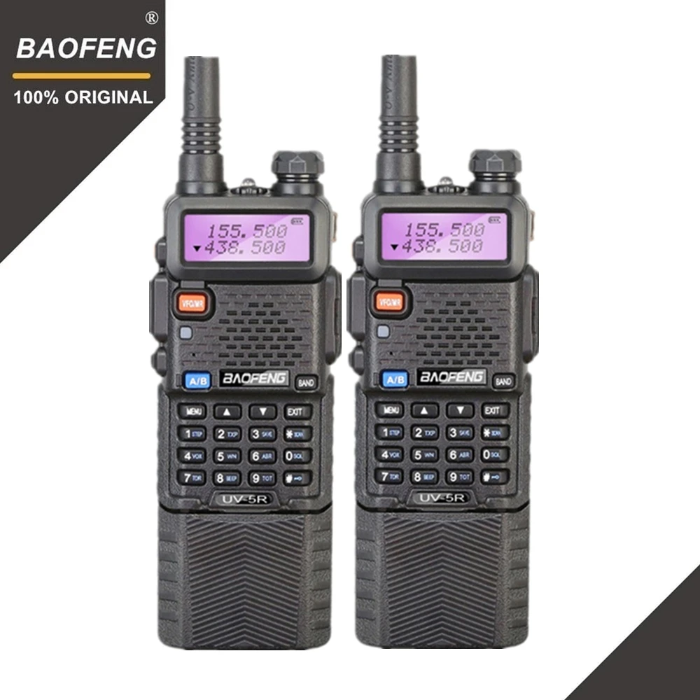 2pcs Baofeng UV-5R Walkie Talkie 3800MAh Long Range 10KM Dual Band UHF&VHF Ham Transceiver Portable UV 5R Two Way Radio Station