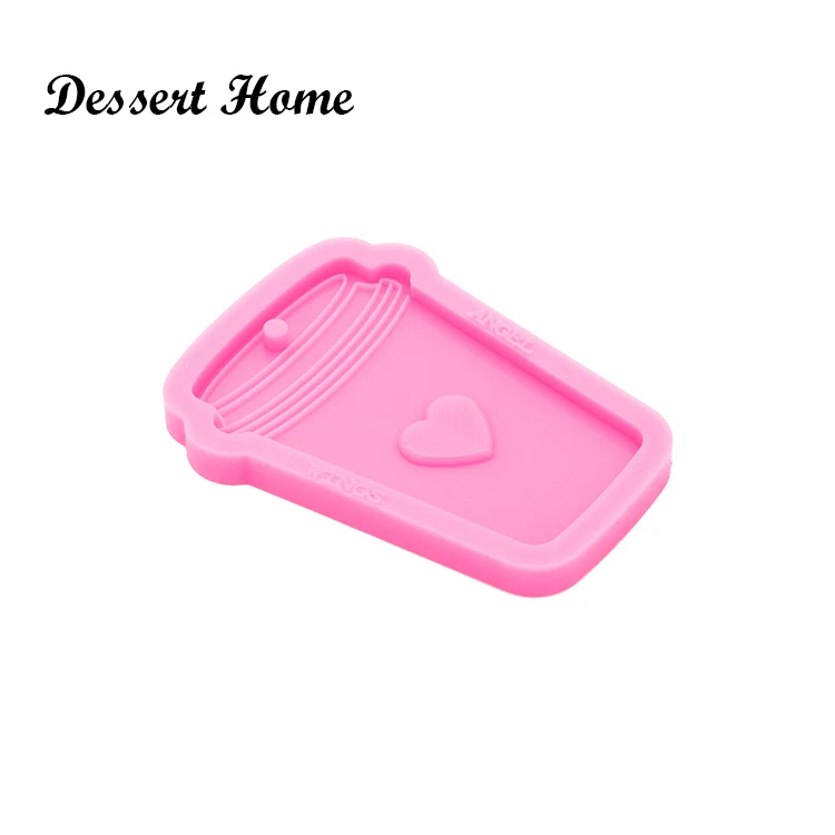 DY0585 Glossy Resin Coffee cup with love Molds, Mold for Keychain, Silicone Molds DIY Epoxy Jewellery Making, Clay Molds