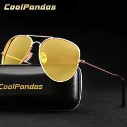 파일럿 항공 옐로우 나이트 비전 운전 선글라스 남자 여자 고글 안경 UV400 안경 드라이버 안경 gafas de sol 3025