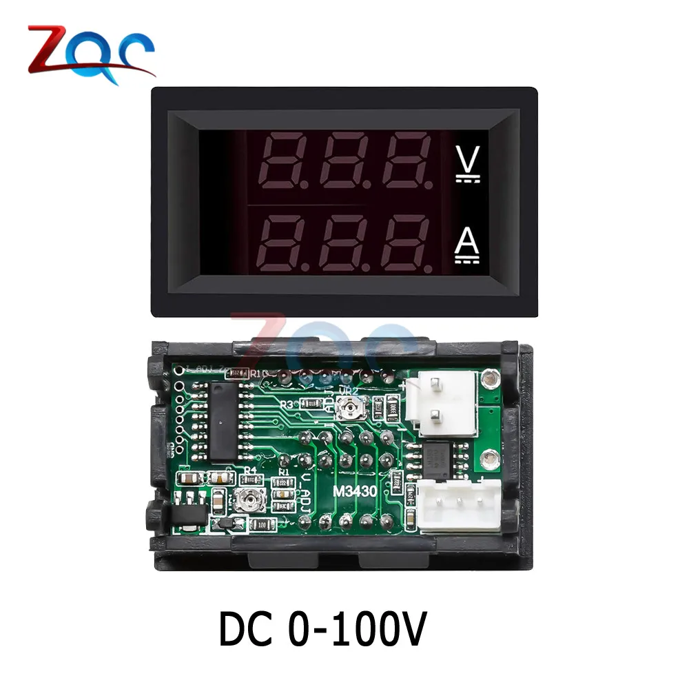 Mini 0.28 woltomierz z podwójnym wyświetlaczem LED amperomierz DC 0-100V / 7-110V 100A Panel wzmacniacza napięcie Volt miernik prądu z 100A 75mV