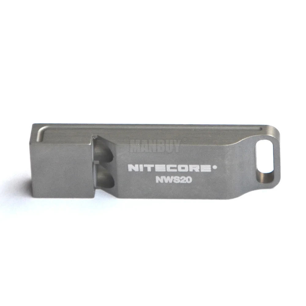 2024 NITECORE Survival Whistle NWS20 120dB Lifesaving Titanium Alloy UNI BODY For Outdoor Emergency Portable Lighting Accessorie