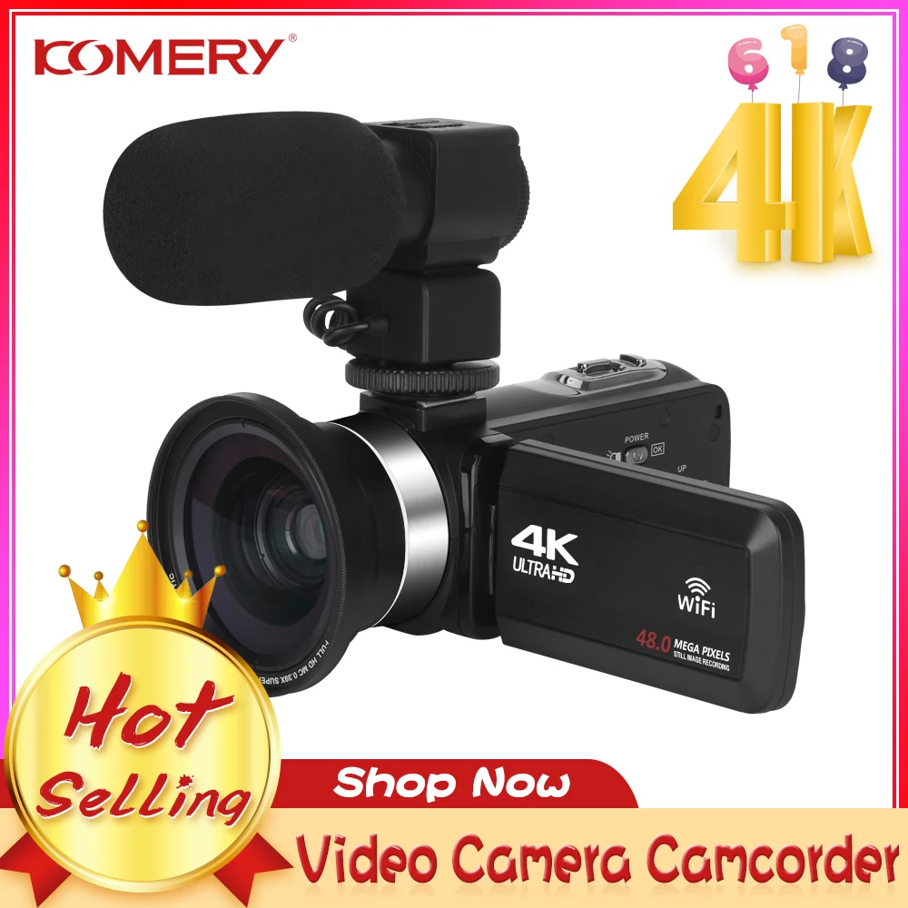 

4K Video Camera Camcorder WiFi Handycam 48MP Built-in Fill Light Touch Screen Live Streaming for Youtube Vlogging camera