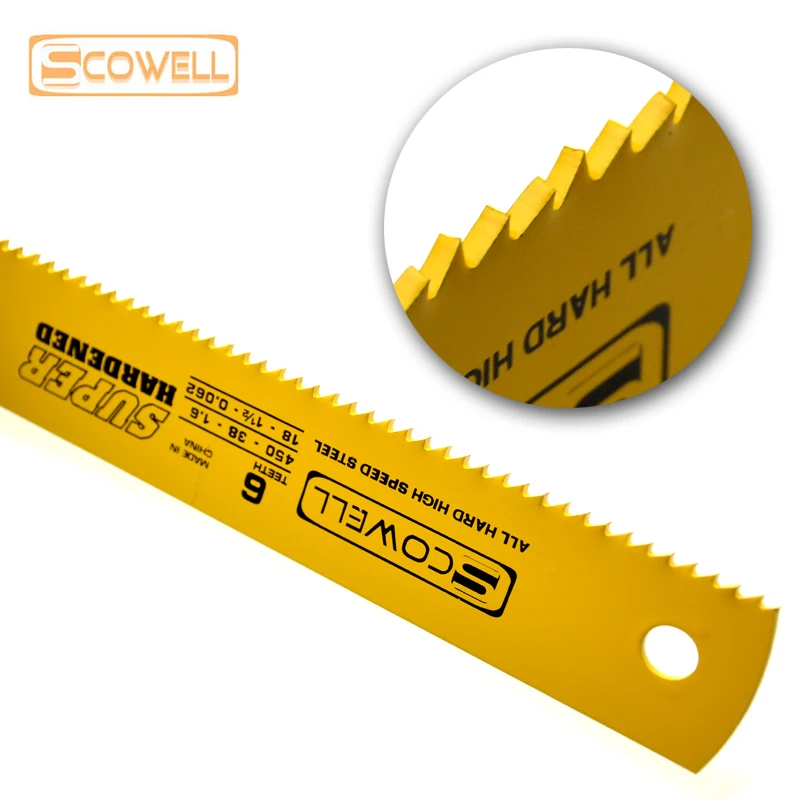 5PCS 450*38*1.6mm HSS Power Hacksaw Saw Blades Full Hardened High Speed Steel Machine Steel Sawing Blade For Wood Soft Metal Cut