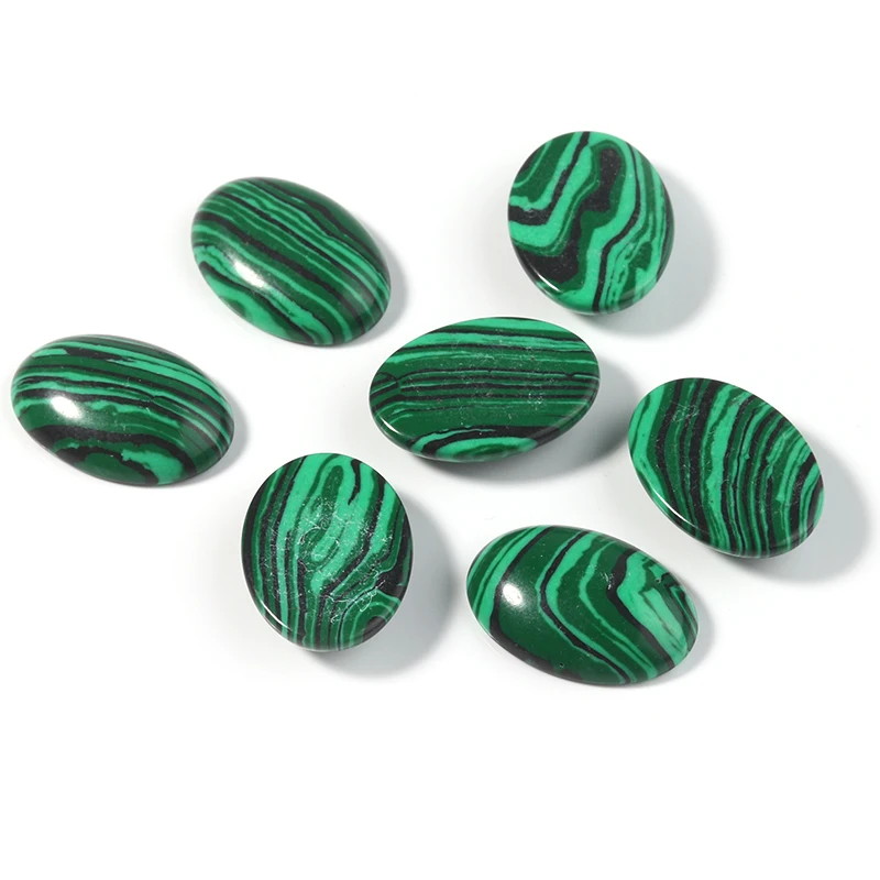 10 pezzi di pietra naturale ovale Flatback 10 x1 4/13 x1 8/18x25mm Cabochon di Malachite per gioielli fai da te che fanno orecchini/accessori di