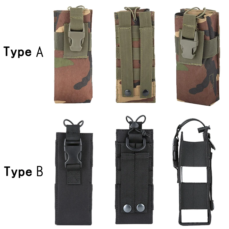 Tactical Molle Radio Pouch Bag Pack For Plate Carrier Molle Attachment Walkie Talkie Soft Pocket Water Bottle Pouch Accessory