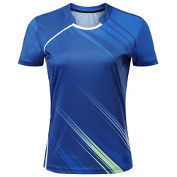 Badminton Shirts Women Volleybal Sports Brand Quick Dry Breathable Short Sleeves 3D Print Team Running Exercise Training Tee