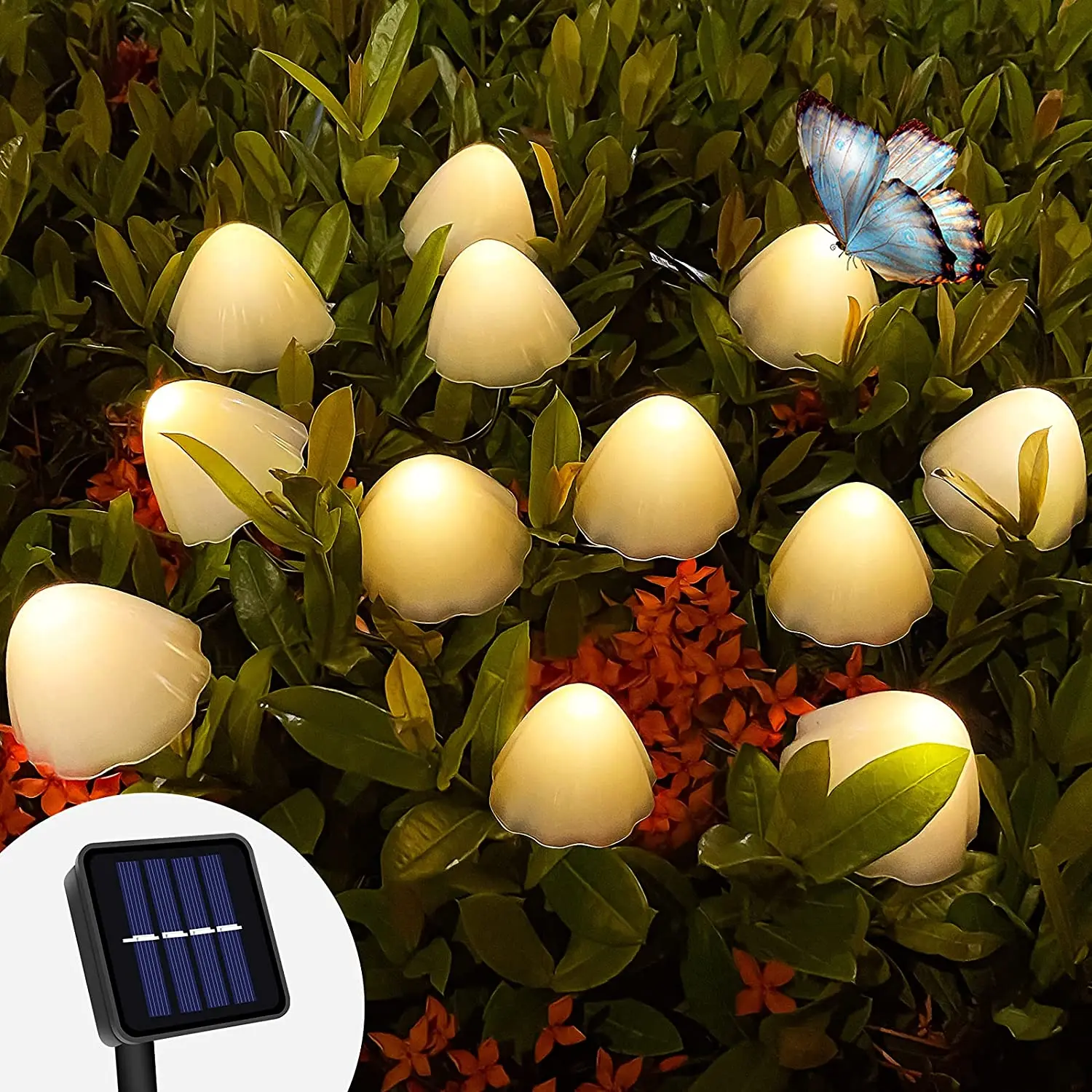 10/20/30 LED Solar Mushroom String Lights Outdoor Waterproof Fairy Light for Yard Garden Patio Wedding Christmas Decoration