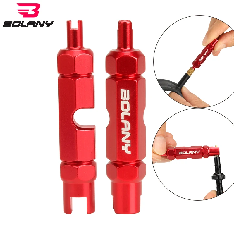 BOLANY Bicycle Tire Nozzle Wrench Multifunctional Valve Core Tool Double-head Portable Removal Disassembly Spanner Bike Repair