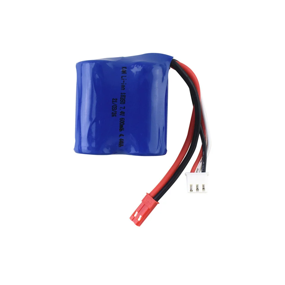 2S 7.4V 600mah Lithium Battery JST Plug Connector for EB02 Remote Control RC Boat Model Car High-rate Lipo Spare Parts