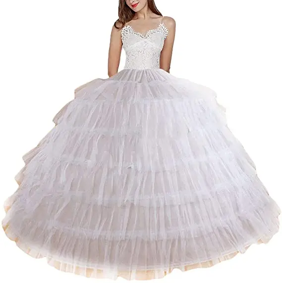 Wonderful Women's Tulle Petticoat Crinoline Skirt Slips Floor Length Underskirt for Ball Gown Wedding Dress