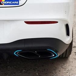 Car Styling Stainless Steel Automobiles Tail Throat Stickers Cover Trim For Mercedes Benz CLA C118 2020 Exhaust Pipe Accessories