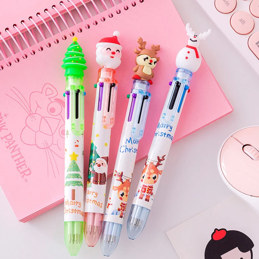 

Cartoon Colorful Pen Santa Claus Xmas Tree Deer Ballpoint Pen Merry Christmas Gifts Stationery Writing Tool Office School Supply