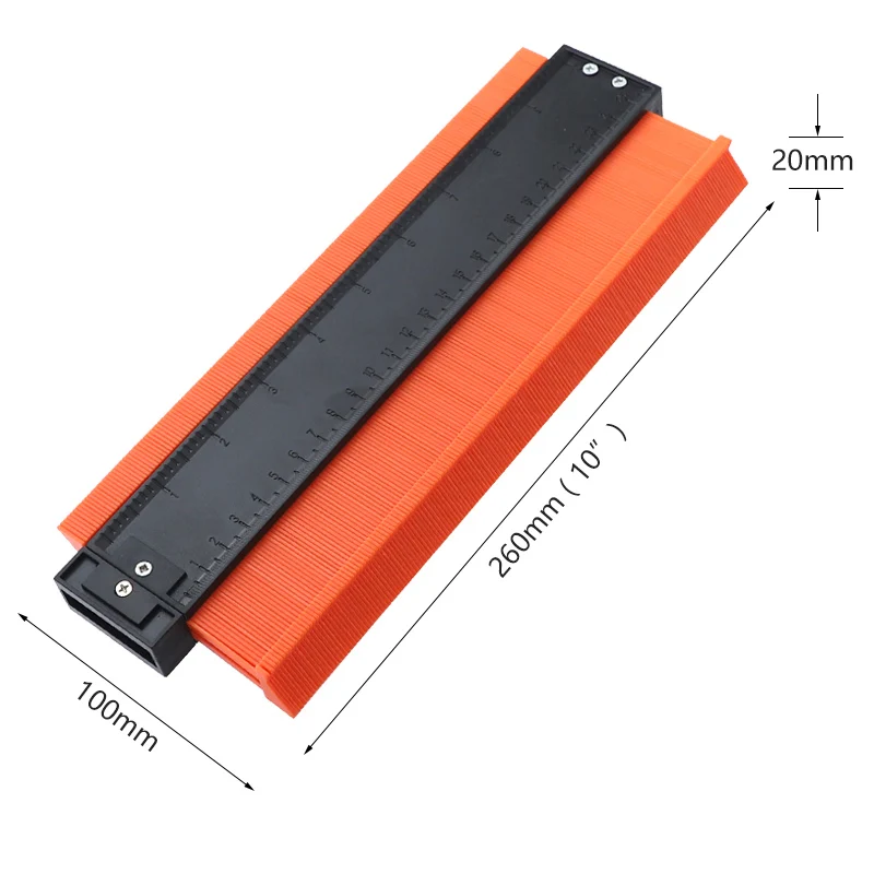 10 Inch Contour Gauge Profile Tool 30mm Depth Contour Template Shape Copy Measure Ruler for Tiling Laminate Tiles Marking Tool