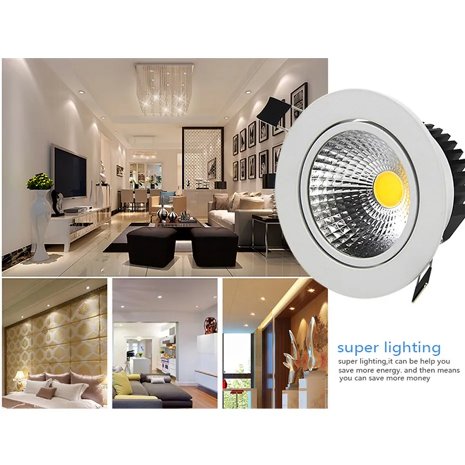 Imagem -06 - Luminária Embutida de Led Super Brilhante com Ajuste de Brilho 5w 7w 10w 12w Dimerização Interna Luz Branca Branca Quente