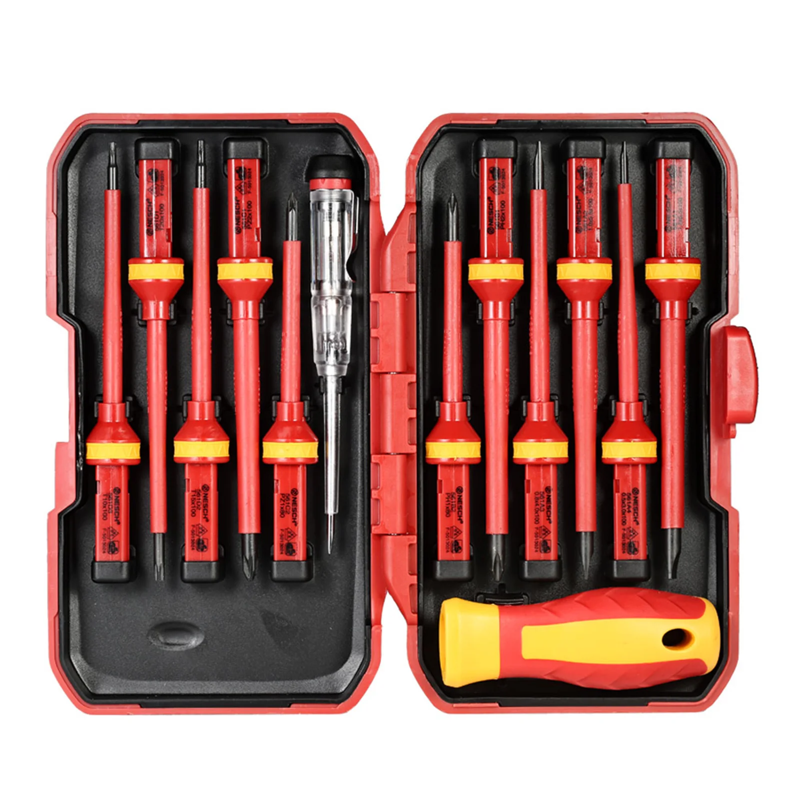 13pcs 1000V Changeable Insulated Screwdrivers Set with Magnetic Slotted Phillips Pozidriv Torx Bits Electrician Repair Tools Kit