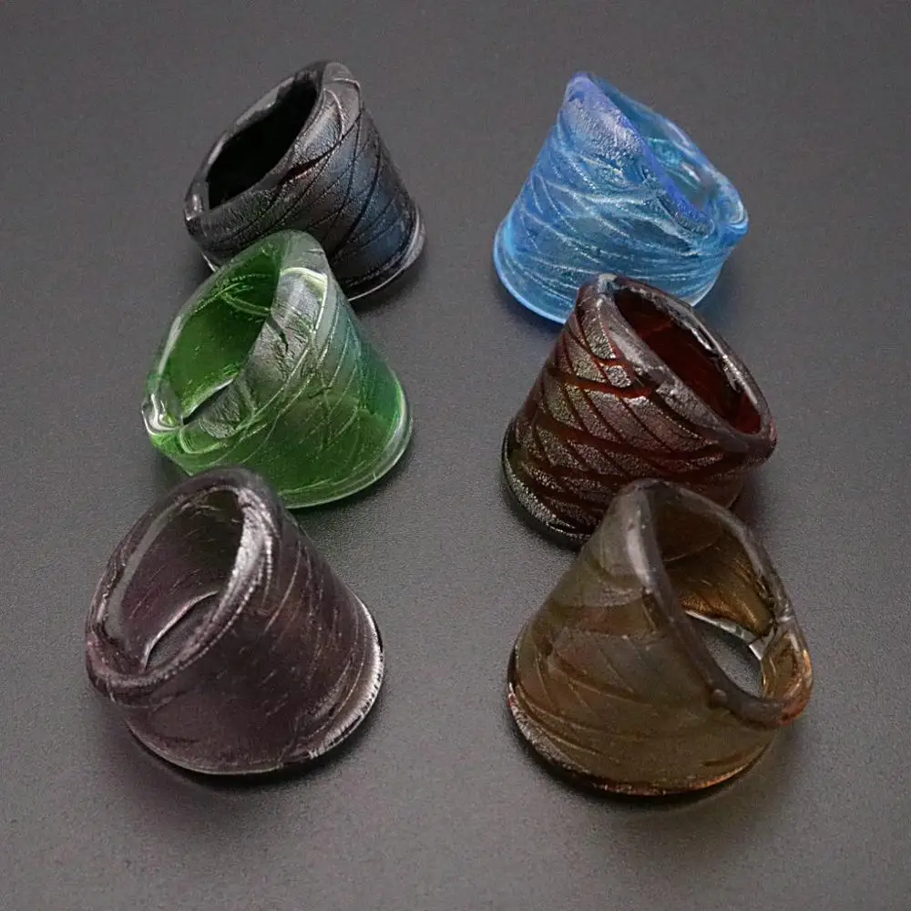 Sands Mura Stripe Glass Ring for Women Red Black Blue Purple - Stylish Colorful Jewelry with Free Gift Box