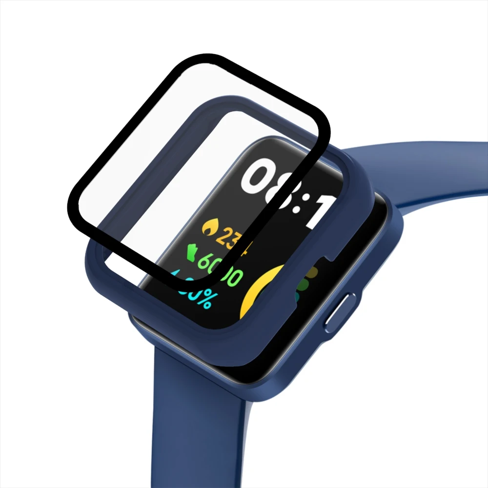 Redmi Watch2 Lite Case + Glas 2-In-1 Protector Hard Pc Screen Protector Case Cover Ultra Slim smartwatch Beschermende Shell