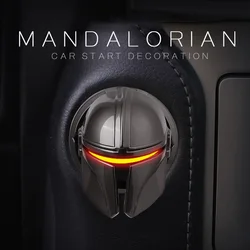 Car decoration Mandalorian one-key start ring ignition switch button decoration cover personality interior cool modification