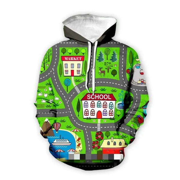 

New 3D Printing Colour Map Fashion Men Women Tracksuits Crewneck Hoodies Plus Size S-7XL Harajuku