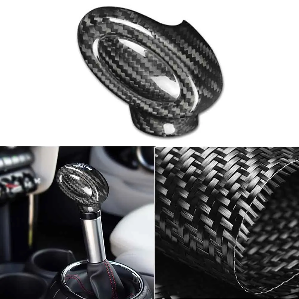 Car Gear Shift Knob Cover Sticker Trim Decoration For BMW Mini Cooper F series F54 F55 F56 F57 F60 Carbon Fiber Black