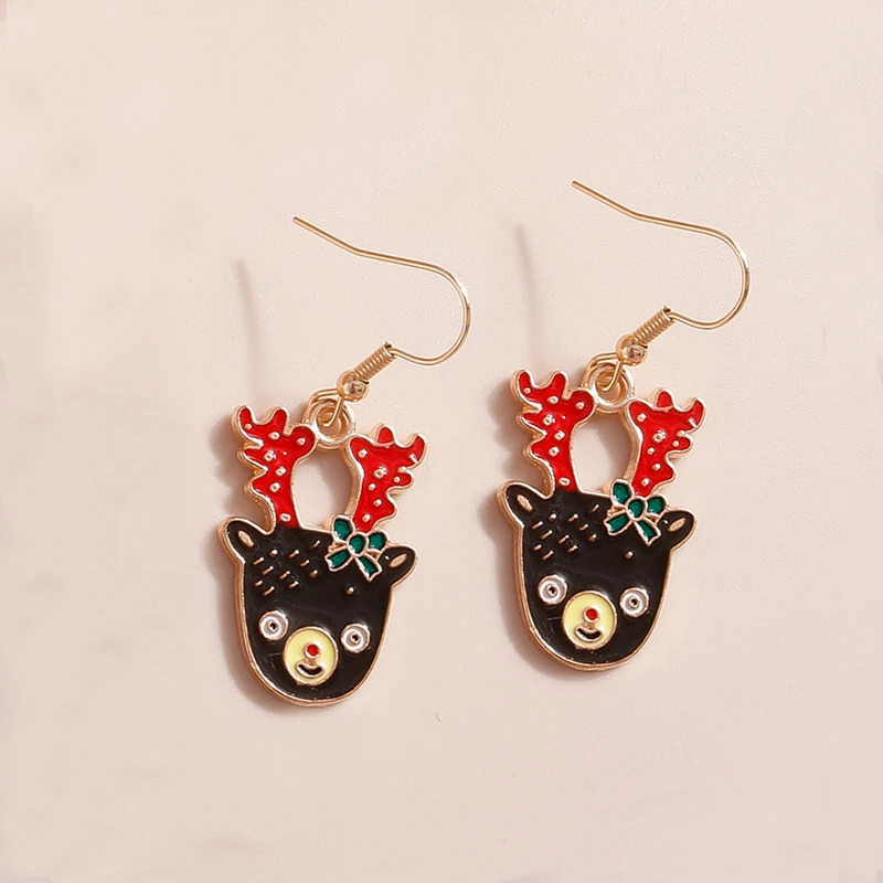 Leslie Mix Stile Winter Frohe Weihnachten Ohrringe Mode Schneeflocke Baum Santa Claus Deer Tropfen Ohrringe Neue Jahr Schmuck Geschenke – Detail 32