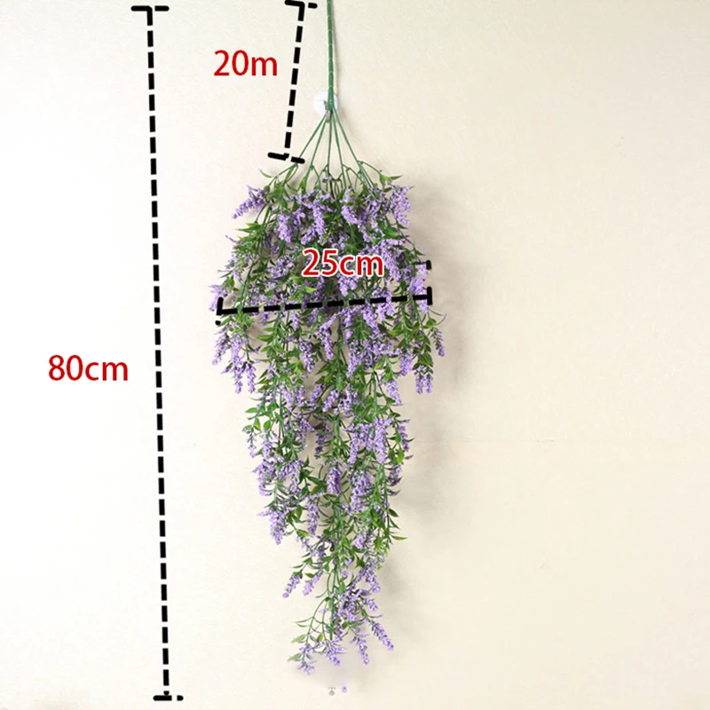 Lavender Bouquet Artificial Silk Flowers Fake Flowers Wall Hanging Plant Rattan for Home Outdoor Outside Decoration Centerpieces