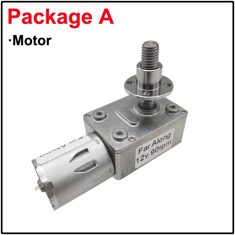 DC 6V 12V 24V Worm Gear Motor With M8 Threaded Shaft Length 33MM 6-150RPM Adjustable Speed Reversed With Flange Self Lock Motor