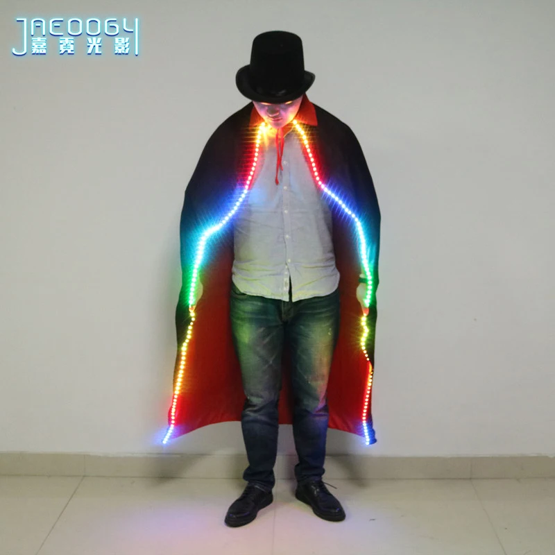 High-Quality Fluorescent LED Cape, Bar Night Show Performance Wind Clothes, Halloween Glowing Clothes