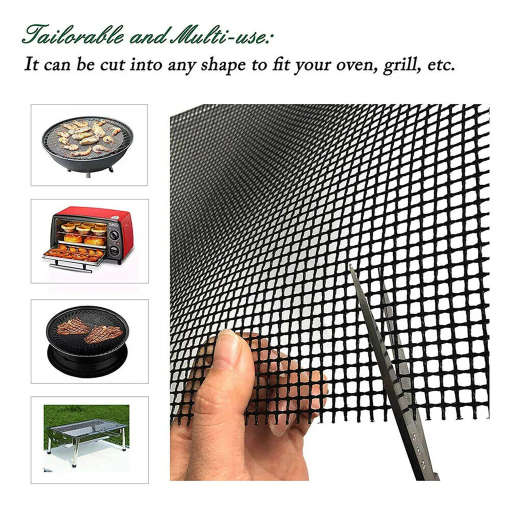 Barbecue Grilling Mat Replacement Mesh Wire Net Non-Stick Grilling Mesh Pads Outdoor Activities Cook Reusable BBQ Accessories