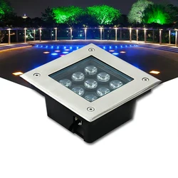 IP68 Waterproof 1W 3W 4W 5W 6W 9W Square LED Outdoor Floor Light Underground Garden Decoration Led Buried Lamps AC85-265V DC12V