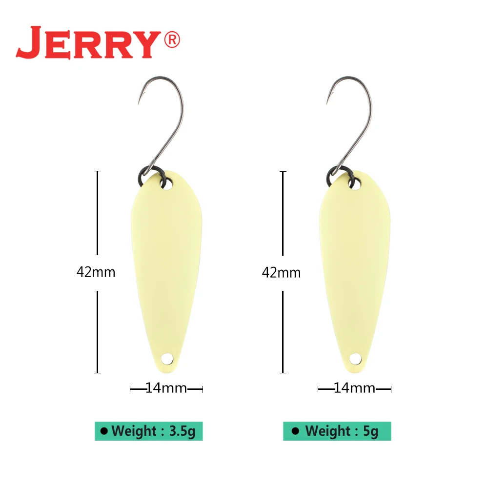 Jerry Aries Iron Micro Trout Fishing Spoon Baubles Spinner Glitter Lake Area Meta Bait 3.5g 5g Pike Lure