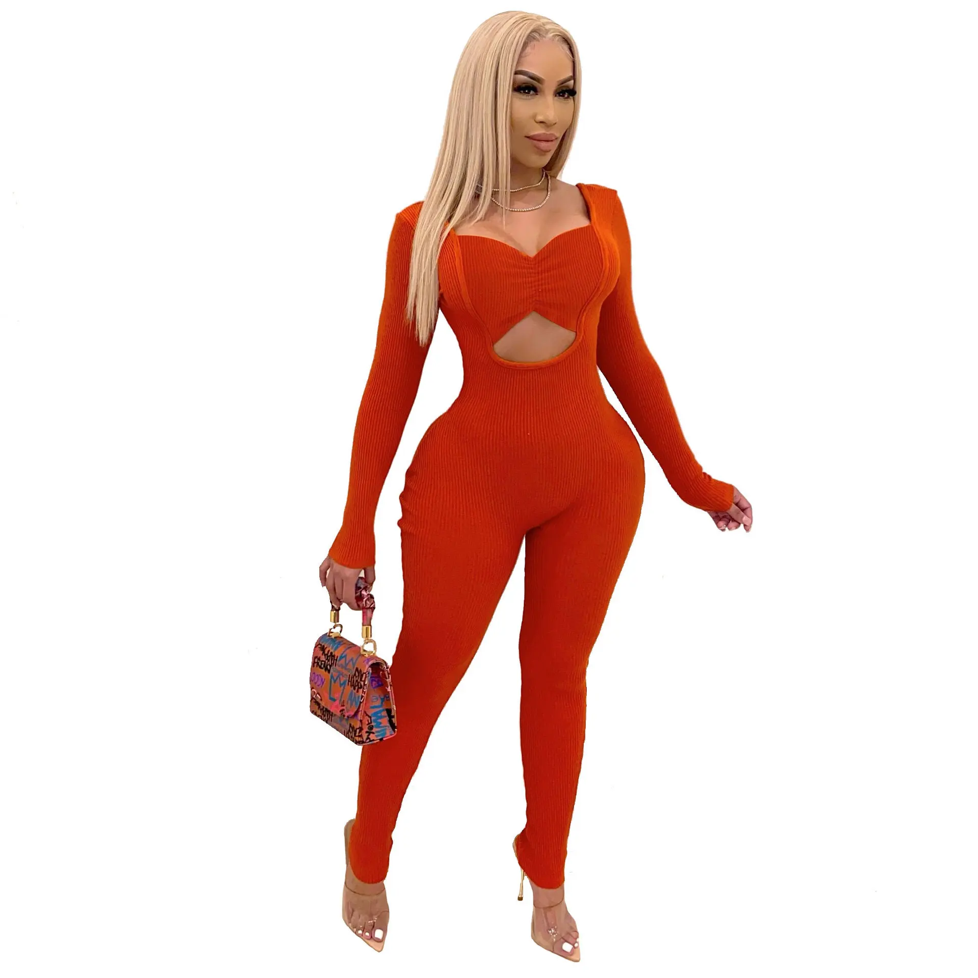 Jumpsuits for Women 2021 Elegant Ladies Black Red Yellow Outfts Club Party Bodycon Jumpsuit Mono Mujer Verano Rompers Overalls