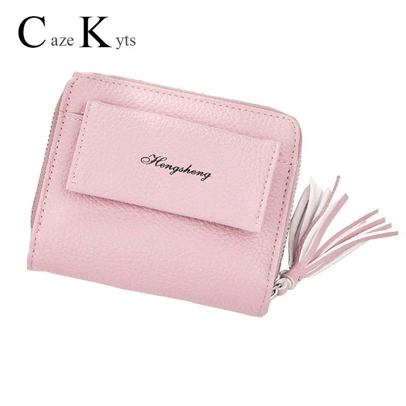 

2020 New Women's wallet short versatile zipper bag wallet women Korean fringed lychee buckle coin purse