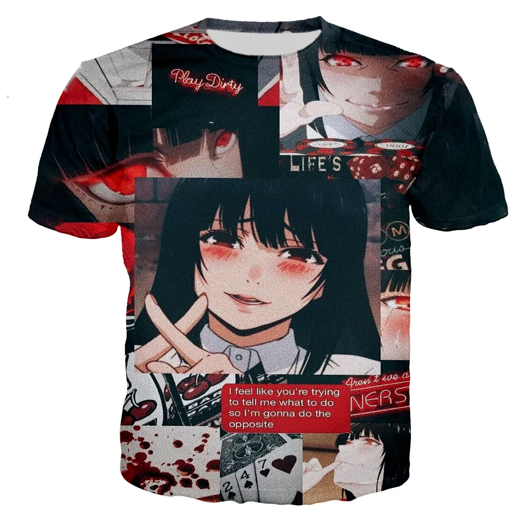 2021 New Kakegurui T Shirt Men/women 3D Printed T-shirts Casual Harajuku Style Tshirt Streetwear Tops Oversized