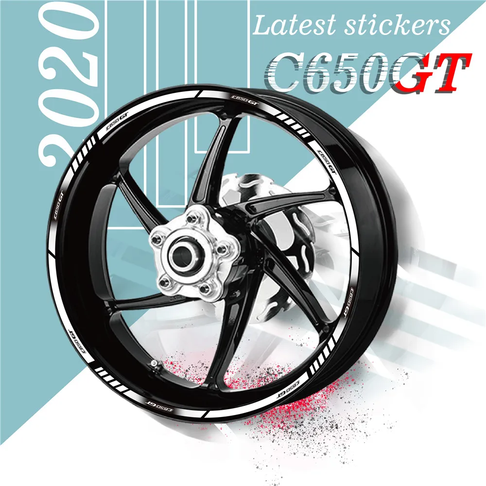 

Motorcycle Reflective sticker Moto Wheel decals Tire Rim Stickers For BMW C650GT c650 gt c 650gt