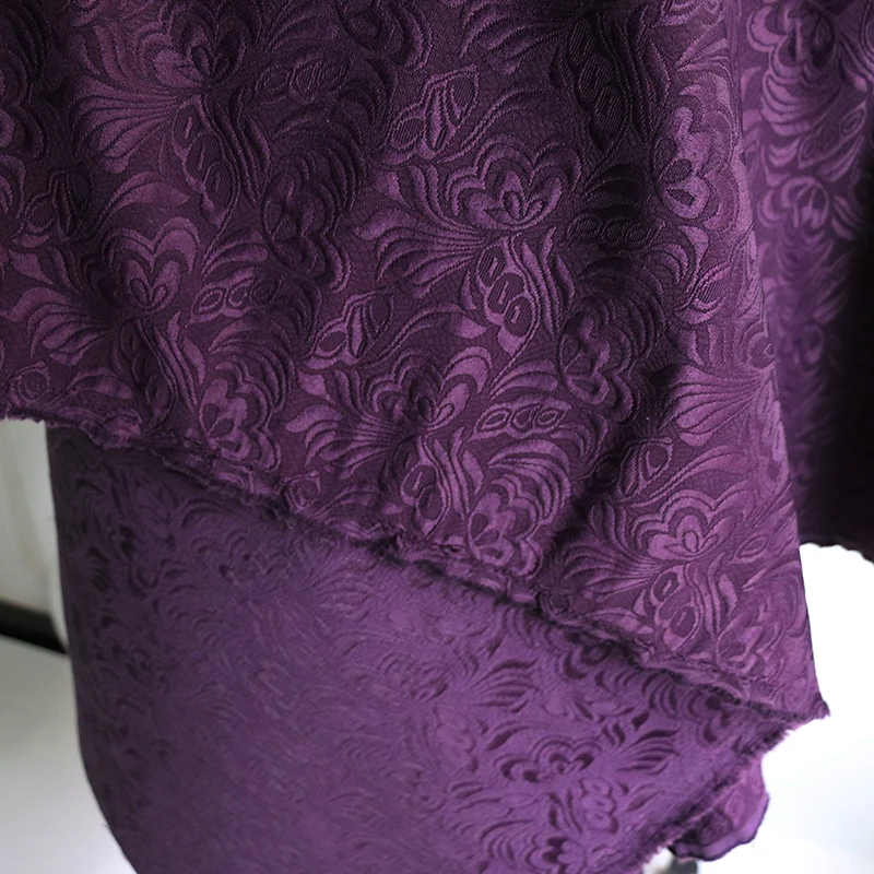 100cm*145cm Ethnic Butterfly Embossed Material Thick Cotton Blended Men Suit Fabric Purple